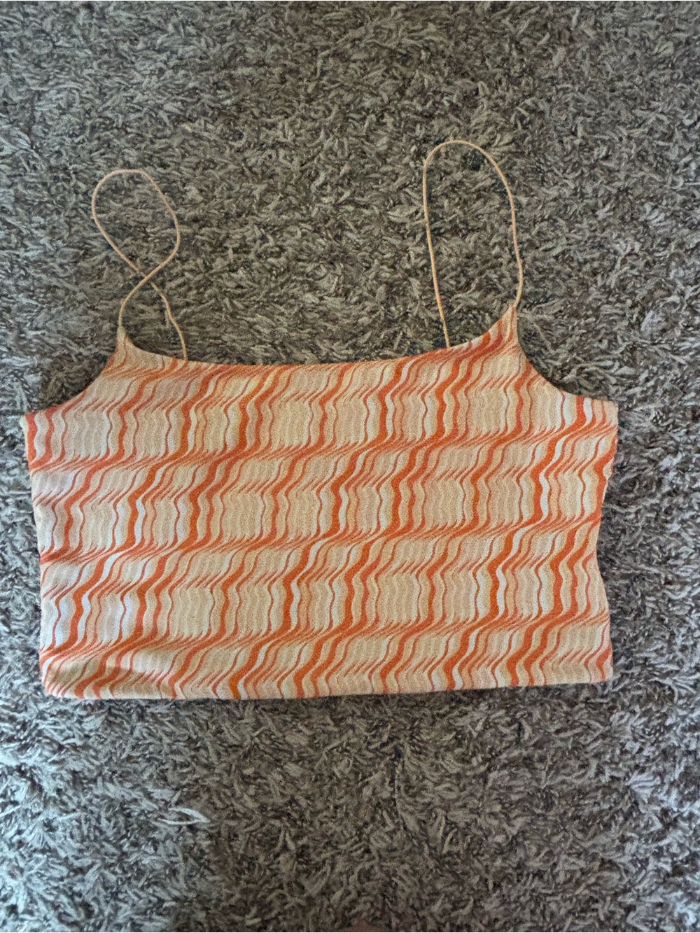 Women’s Orange Wave Print Camisole Tank Top